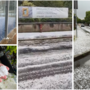 Alcune immagini della grandinata a Varese (le due verticali via NaturalMeteo, che ringraziamo)
