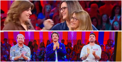 Sopra le "Sbilanciate" varesine Enza, Gaia e Loredana perdono il titolo di "Reazione a catena" che va agli "Improbabili" di Bassano del Grappa
