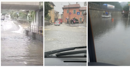 La situazione a Cavaria (a sinistra) e a Bizzozero (centro) e a Varese in via Peschiera (a destra)