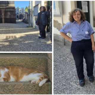 Lucia, storica custode del cimitero monumentale di Giubiano, va in pensione. Ma quello con il "vice-custode" Diesel non è un addio