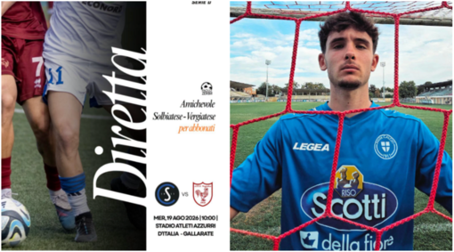 A sinistra la diretta dell'amichevole della Solbiatese con la Vergiatese su Paolozerbi.com e a destra Pietro Marangon, varesino classe 2006, con la maglia del Pavia (foto Pavia Calcio 1911) A sinistra la diretta dell'amichevole della Solbiatese con la Vergiatese su Paolozerbi.com e a destra Pietro Marangon, varesino classe 2006, con la maglia del Pavia (foto Pavia Calcio 1911)