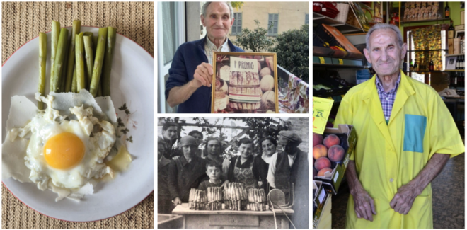 Eugenio Dell'Ova, “docente universitario” dei fruttivendoli varesini, e sua maestà l'asparago Eugenio Dell'Ova, “docente universitario” dei fruttivendoli varesini, e sua maestà l'asparago