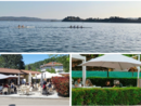 La serenità vista lago di Gavirate e, sotto, alcuni dei locali dove gustarsi un aperitivo, una colazione o uno spuntino veloce come il Tamarindo e il Galpa Beach
