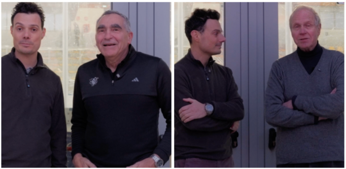 Matteo Cesarini ha accolto al palaghiaccio Jim Corsi e Roberto Blumer in vista dell'evento della fiaccola olimpica che arriverà in città mercoledì