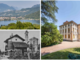 Villa Toletti, a destra, e la veduta sul Ceresio. Qui sopra l’antica stazione ferroviaria di proprietà del Comune di Cadegliano in una foto storiuca