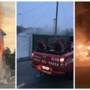 Da sinistra: l'incendio a Busto, l'intervento a Cassano e l'auto in fiamme a Varese