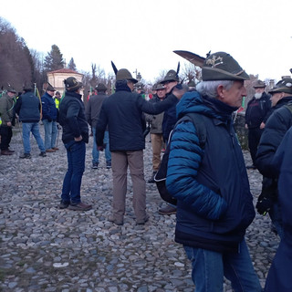 Una manifestazione degli alpini al Sacro Monte