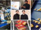 Raddoppia lo stabilimento di Lonate Ceppino dello Scoiattolo: al centro dall'alto Matteo Di Caro vicino ai paesi del mondo in cui arrivano ravioli e pasta fresca varesini, quindi con il fratello Max Di Caro, dg dell'azienda, e a destra i tortelloni in produzione