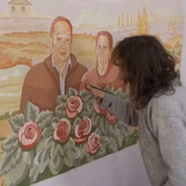 La signora Valeria mentre dipinge La signora Valeria mentre dipinge