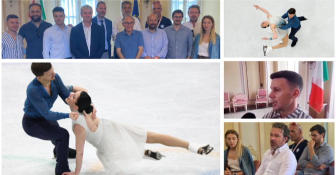 Qui sopra in grande Charlène Guignard & Marco Fabbri, che si esibiranno a Varese nell'Ice Gala piatto forte della quattro giorni di festa sul ghiaccio e fuori (anche con street food) presentata oggi in Comune (foto sopra e a lato: Fabbri è il secondo dall'alto) Qui sopra in grande Charlène Guignard & Marco Fabbri, che si esibiranno a Varese nell'Ice Gala piatto forte della quattro giorni di festa sul ghiaccio e fuori (anche con street food) presentata oggi in Comune (foto sopra e a lato: Fabbri è il secondo dall'alto)