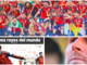 La Spagna con la coppa del mondo, le lacrime e l'addio di Messi e il titolo del quotidiano sportivo Marca La Spagna con la coppa del mondo, le lacrime e l'addio di Messi e il titolo del quotidiano sportivo Marca