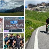 Il re del Cuvignone prova il Pordoi con bici Bianchi e casco del Pirata in vista della Maratona delle Dolomiti Il re del Cuvignone prova il Pordoi con bici Bianchi e casco del Pirata in vista della Maratona delle Dolomiti