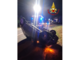 L'auto che si è ribaltata a Brebbia questa notte in via Della Vignetta