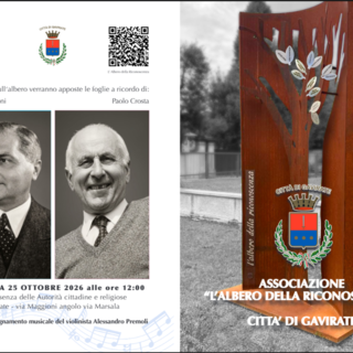 L'Albero della Riconoscenza di Gavirate ha due nuove "foglie": quelle dedicate a Carlo Roncoroni e Paolo Crosta