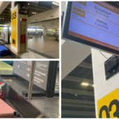 Domenica 17 agosto: il volo EasyJet da MInorca al Terminal 2 di Malpensa atterra alle 11.05 e alle 11.29 in punto (foto a destra) tutti i bagagli sono già stati riconsegnati ai molti turisti al ritorno dalle vacanze