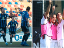 Scapinello a sinistra e Malvestio a destra: sarà una grande sfida oggi al Chinetti (foto Lucchi - Solbiatese Calcio 1911 e Foto SC Caronnese 1927)