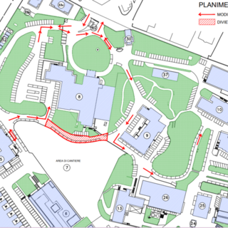 Cantiere del nuovo Day Center 2 dell'ospedale di Varese: modifiche alla viabilità interna