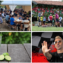 Dall'alto in senso orario la Sagra del Pesce a Calcinate, Festa delle Ciliegie ad Oltrona al Lago, Marco Melandri dj al Lido DaMa del Tennis Club Casciago e Creanza Market &amp; Gin Fest al Parco di Villa Mylius a Varese