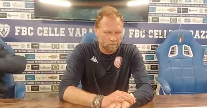 Ciceri nel dopo partita contro il Celle Varazze