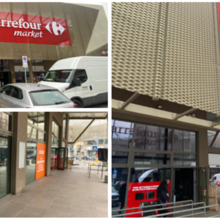 All'inizio di viale Belforte lavori in corso per la riapertura del supermercato a un passo da largo IV Novembre (foto scattate venerdì 9 gennaio)