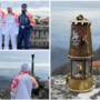 Il vicesindaco Ivana Perusin con i tedofori e la fiamma olimpica al Sacro Monte