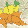 La mappa delle allerte di Regione Lombardia
