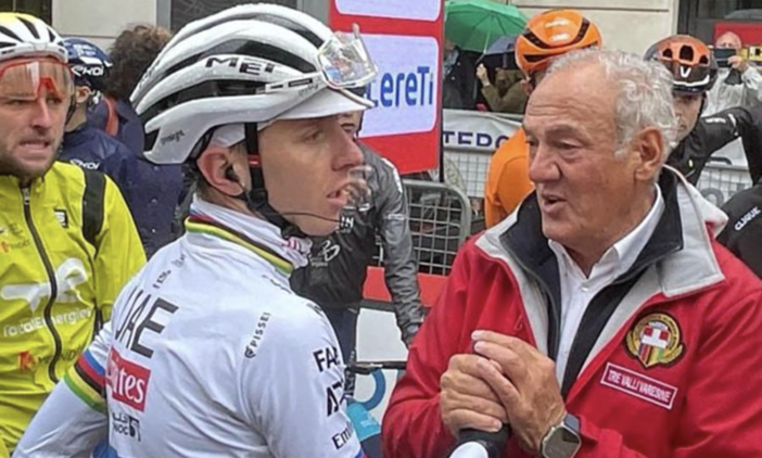 Renzo Oldani e Tadaj Pogacar al termine dell'edizione dello scorso anno, annullata in corso d'opera per maltempo