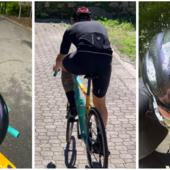 Martino Caliaro con Pantani nel cuore e sulla testa, a proteggerlo sempre Martino Caliaro con Pantani nel cuore e sulla testa, a proteggerlo sempre