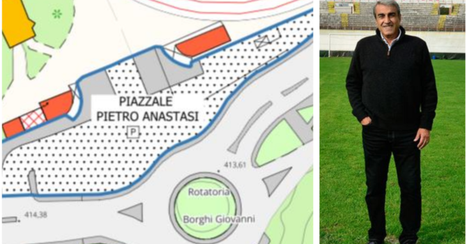 Il piazzale, o meglio la piazzetta, dedicata a Pietro Anastasi davanti all'ingresso del Franco Ossola, il luogo dove nacque la leggenda del campione scomparso a 71 anni nel gennaio 2020 Il piazzale, o meglio la piazzetta, dedicata a Pietro Anastasi davanti all'ingresso del Franco Ossola, il luogo dove nacque la leggenda del campione scomparso a 71 anni nel gennaio 2020