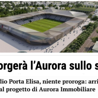 Sopra il progetto stadio di Rimini e i titoli di quotidiani online della città romagnola e di Lucca, dove il progetto di Aurora Immobiliare è stato stoppato due anni fa