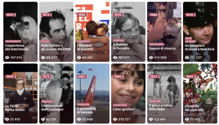 "RSI Archivi" raccoglie spezzoni di documentari e interviste della Televisione Svizzera del passato: un