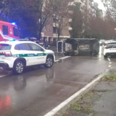 L'auto ribaltata a Saronno (foto tratta da IlSaronno.it)