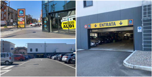 Il parcheggio del negozio Aldi di viale Belforte, la cui entrata è in via Quarnero, a disposizione del quartiere e dei varesini a disco orario