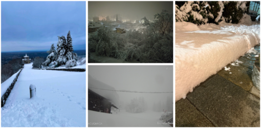 Da sinistra in senso orario il manto bianco immacolato del viale delle cappelle al Sacro Monte, il paesaggio incantato del Brinzio (foto Lucy) con i 30 centimetri accumulati (foto Pietro Marè - NaturalMeteo) e Macugnaga sommersa al risveglio Da sinistra in senso orario il manto bianco immacolato del viale delle cappelle al Sacro Monte, il paesaggio incantato del Brinzio (foto Lucy) con i 30 centimetri accumulati (foto Pietro Marè - NaturalMeteo) e Macugnaga sommersa al risveglio