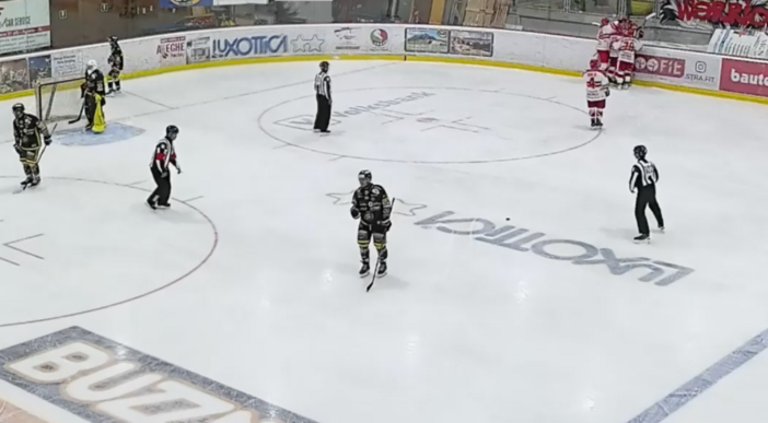 I Mastini incassano il 6-1 a testa bassa, l'Alleghe fa festa con la sua curva