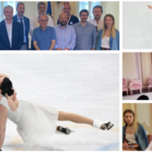 Qui sopra in grande Charlène Guignard &amp; Marco Fabbri, che si esibiranno a Varese nell'Ice Gala piatto forte della quattro giorni di festa sul ghiaccio e fuori (anche con street food) presentata oggi in Comune (foto sopra e a lato: Fabbri è il secondo dall'alto)