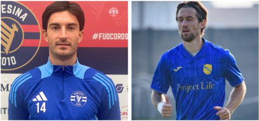 Da sinistra Alberto Alari, difensore centrale con presenze anche in C che debutta oggi con la Varesina, e a destra Denni Scapinello di ritorno da avversario al Chinetti