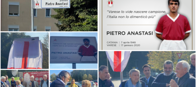 Da oggi Varese ha il suo "Piazzale Anastasi" davanti allo stadio Franco Ossola, dove è stata posizionata anche la targa in onore di Pietruzzu davanti alla sua famiglia, agli ex compagni e ad appassionati e tifosi Da oggi Varese ha il suo "Piazzale Anastasi" davanti allo stadio Franco Ossola, dove è stata posizionata anche la targa in onore di Pietruzzu davanti alla sua famiglia, agli ex compagni e ad appassionati e tifosi