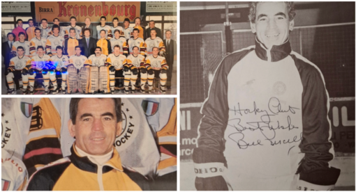 Bill Purcell, allenatore del primo eroico scudetto dell'hockey nel 1987 nelle foto di Gigi Ruberti