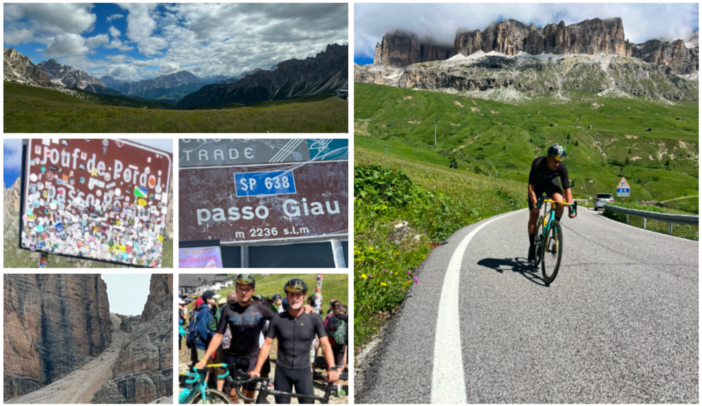 Il re del Cuvignone prova il Pordoi con bici Bianchi e casco del Pirata in vista della Maratona delle Dolomiti Il re del Cuvignone prova il Pordoi con bici Bianchi e casco del Pirata in vista della Maratona delle Dolomiti