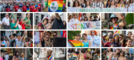 Cartolina con volti e colori dal Varese Pride (foto Alessandro Umberto Galbiati)