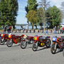 Le Aermacchi da corsa pronte sul piazzale della MV Agusta Le Aermacchi da corsa pronte sul piazzale della MV Agusta