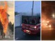 Da sinistra: l'incendio a Busto, l'intervento a Cassano e l'auto in fiamme a Varese