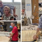 Roberto Masini nel suo laboratorio show room di via Crispi a Varese, dove dal 2006 lavorano con lui la moglie Chiara e il figlio Davide