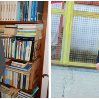 Milos Kogoj, scomparso a inizio gennaio del 2022, e il figlio Marco mentre sbuca dal tunnel del Franco Ossola da medico del Varese, come era suo padre: stessa sensibilità, competenza e umanità. Stesso cuore biancorosso