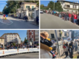 Folla sui punti più spettacolari del percorso: dall'alto in senso orario Casciago, Morosolo, Luvinate con tanti bimbi e piazzale Libertà a Casbeno