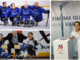 Alessandro Andreoni, 28 anni, a destra da designer di Milano Cortina con la torcia olimpica sfumata d'azzurro e paralimpica di colore bronzeo, a sinistra con la nazionale di para ice hockey vincitrice del mondiale gruppo B di Astana in Kazakistan (quarto da sinistra nella prima foto in cui canta l'inno con i compagni) Alessandro Andreoni, 28 anni, a destra da designer di Milano Cortina con la torcia olimpica sfumata d'azzurro e paralimpica di colore bronzeo, a sinistra con la nazionale di para ice hockey vincitrice del mondiale gruppo B di Astana in Kazakistan (quarto da sinistra nella prima foto in cui canta l'inno con i compagni)