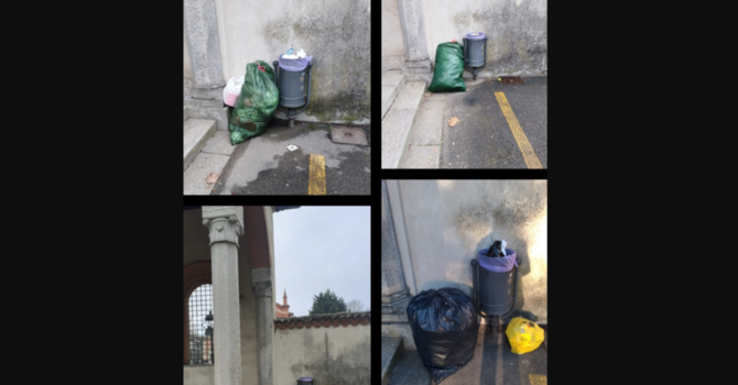 Rifiuti abbandonati a Gazzada Schianno