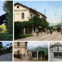 OGGI E IERI - Nelle due foto a sinistra la stazioncina dei tram delle Bettole oggi e nelle tre immagini a destra com'era all'inizio del secolo scorso