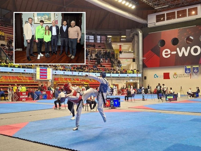 Insubria Cup 2025 alla E-Work Arena. Nel riquadro la presentazione della manifestazione 2026 a palazzo Gilardoni